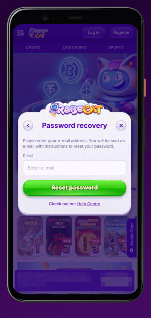 Passwort wiederherstellen robocat casino